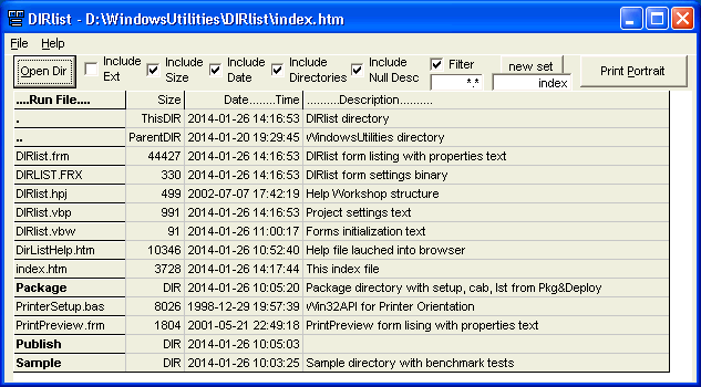 DIRlist Screenshot